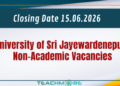 University of Sri Jayewardenepura - Non-Academic Vacancies