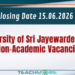 University of Sri Jayewardenepura - Non-Academic Vacancies