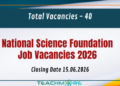 National Science Foundation Job Vacancies 2026