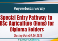 BSc Agriculture (Hons) for Diploma Holders