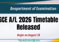 GCE A/L 2026 Timetable