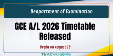 GCE A/L 2026 Timetable