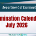 Examination Calendar for July 2026