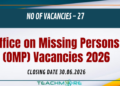 Office on Missing Persons (OMP) Vacancies 2026