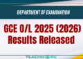 GCE O/L 2025 (2026) Results Released