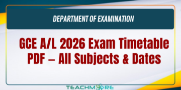 GCE A/L 2026 Exam Timetable PDF