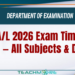 GCE A/L 2026 Exam Timetable PDF