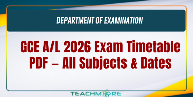 GCE A/L 2026 Exam Timetable PDF