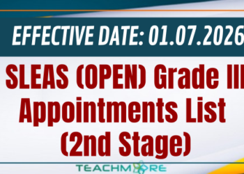 SLEAS (OPEN) Grade III Appointments List (2nd Stage)