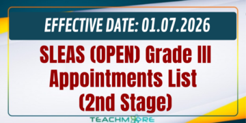 SLEAS (OPEN) Grade III Appointments List (2nd Stage)