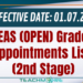 SLEAS (OPEN) Grade III Appointments List (2nd Stage)
