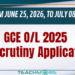 GCE O/L 2025 Re-scrutiny Application