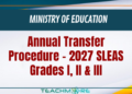 Annual Transfer Procedure – 2027 SLEAS Grades I, II & III