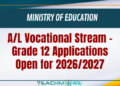 A/L Vocational Stream – Grade 12 Applications