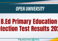 OUSL B.Ed Primary Education Selection Test Results 2025