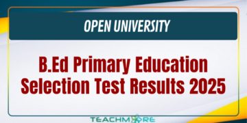 OUSL B.Ed Primary Education Selection Test Results 2025