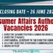 Consumer Affairs Authority Vacancies 2026