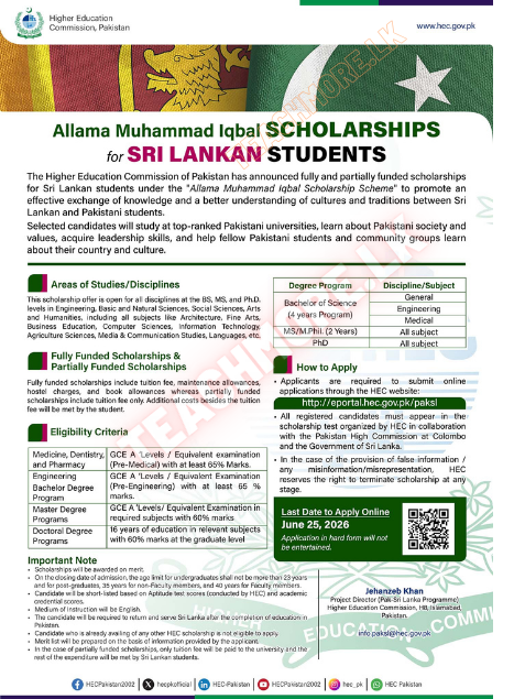 Allama Iqbal Scholarships 2026