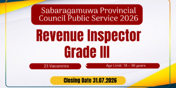 Revenue Inspector Grade III — Sabaragamuwa Provincial Council 2026