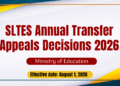 SLTES Annual Transfer Appeals Decisions 2026