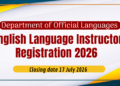 English Language Instructor Registration 2026
