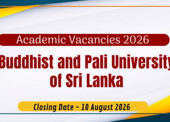 Academic Vacancies 2026 – Buddhist and Pali University of Sri Lanka
