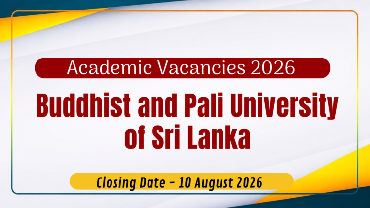 Academic Vacancies 2026 – Buddhist and Pali University of Sri Lanka