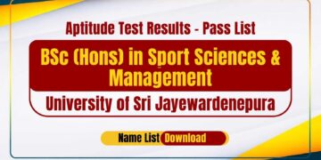BSc Sport Sciences and Management Aptitude Test Results 2025/2026