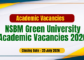 NSBM Green University Academic Vacancies 2026