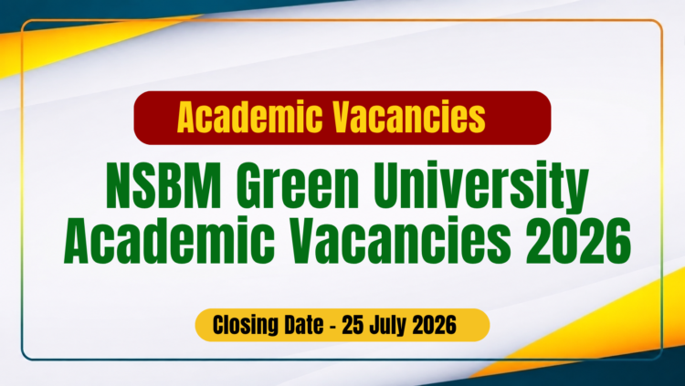 NSBM Green University Academic Vacancies 2026