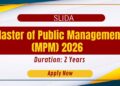 SLIDA Master of Public Management (MPM) 2026
