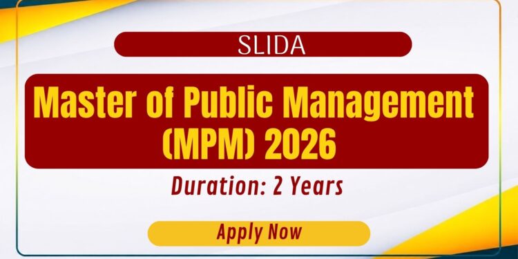 SLIDA Master of Public Management (MPM) 2026