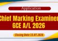 G.C.E. A/L 2026 Chief Marking Examiners
