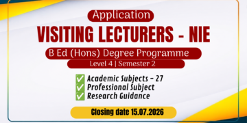 NIE Visiting Lecturers 2026 - BEd (Hons) Degree Programme