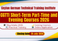 Ceylon German Technical Training Institute (CGTTI) Part-Time / Evening Courses 2026