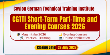 Ceylon German Technical Training Institute (CGTTI) Part-Time / Evening Courses 2026