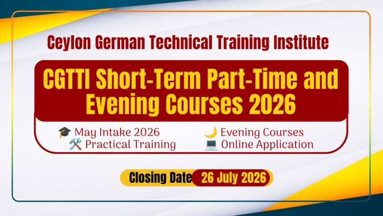 Ceylon German Technical Training Institute (CGTTI) Part-Time / Evening Courses 2026