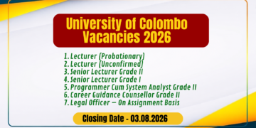 University of Colombo Vacancies 2026