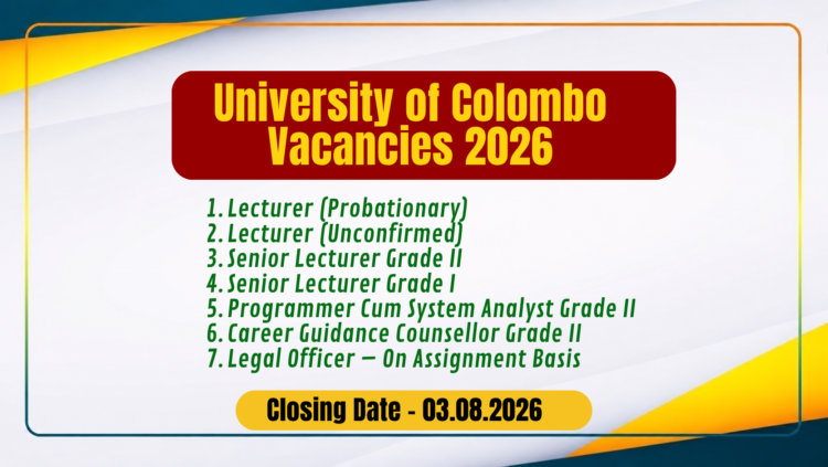University of Colombo Vacancies 2026