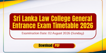 Sri Lanka Law College General Entrance Examination Timetable 2026