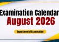 Examination Calendar for August 2026