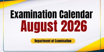Examination Calendar for August 2026