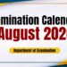 Examination Calendar for August 2026