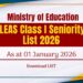 SLEAS Class I Seniority List 2026