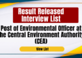 Post of Environmental Officer at the Central Environment Authority (CEA)