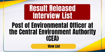 Post of Environmental Officer at the Central Environment Authority (CEA)