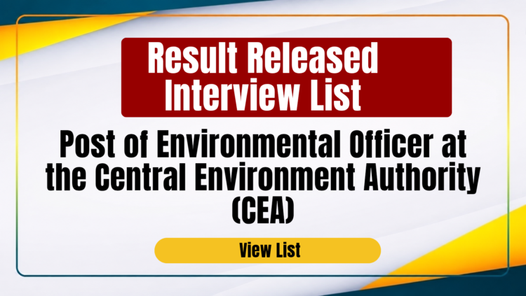 Post of Environmental Officer at the Central Environment Authority (CEA)