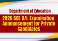2026 GCE O/L Examination NIC Registration