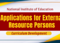 Applications for External Resource Persons for Curriculum Development grade 6-9