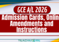 G.C.E. A/L Examination 2026 Admission Cards
